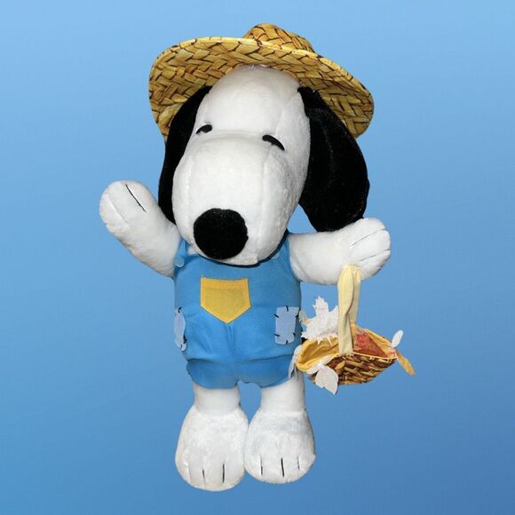 Large Snoopy Peanuts Fall Harvest Standing Plush Scarecrow Door Greeter 20” - Picture 1 of 3